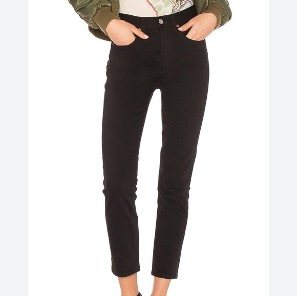 Re/Done Denim - RE/DONE Originals High Rise Needle Crop Jeans 29 Black